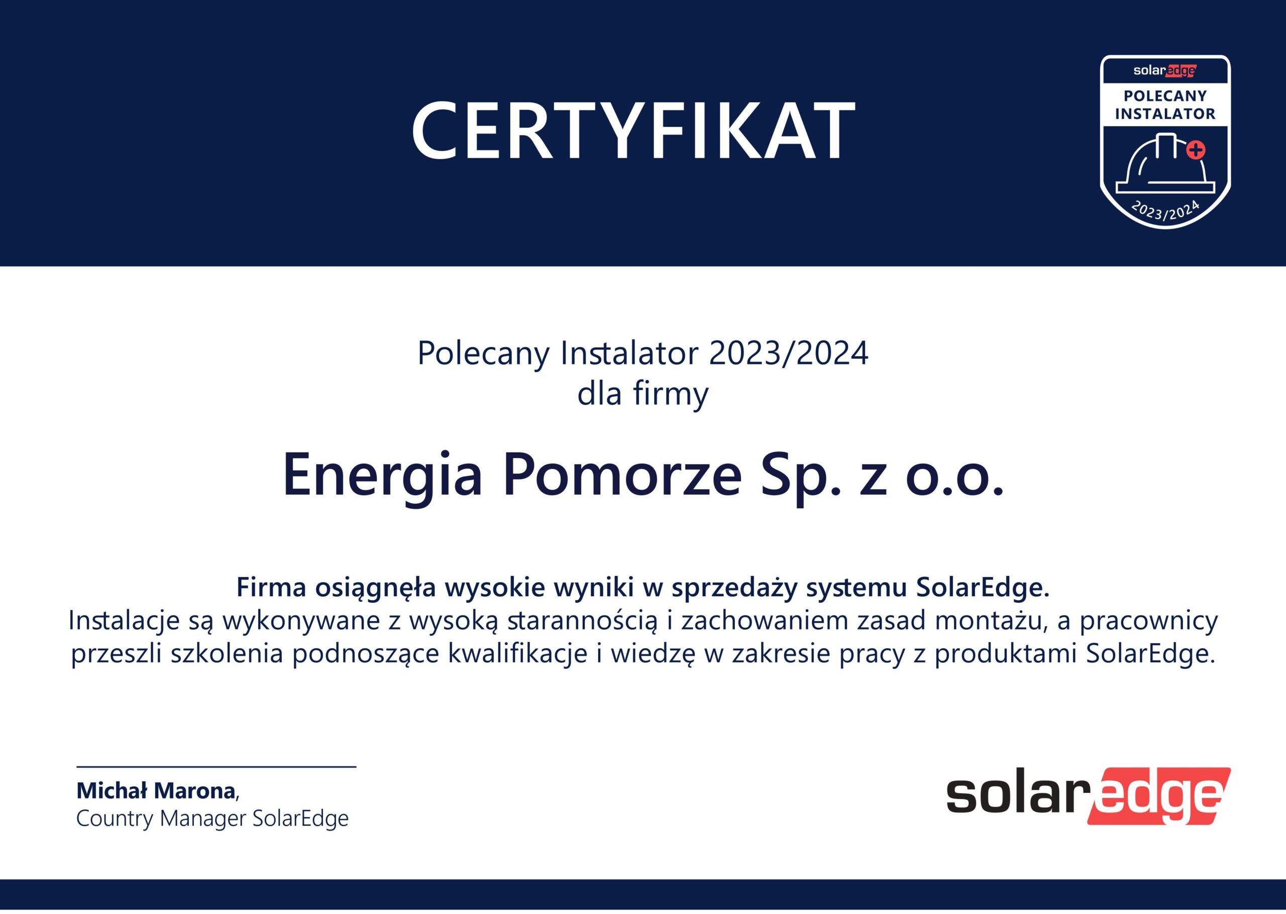 Polecany Instalalator Solaredge